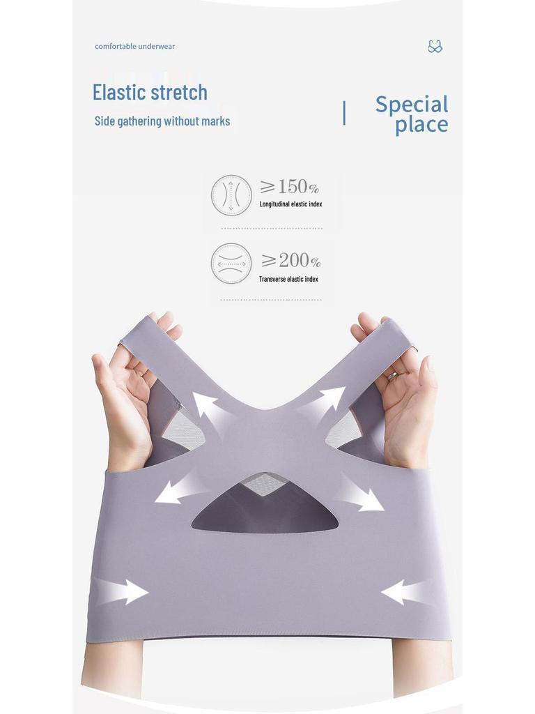 Women's Seamless Wire-Free Thin Cup Plus Size Sports Sleep Bra with Stylish Back