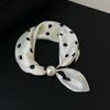 New Spring and Summer Thin Pearl Necklace Magnetic Buckle Lazy Silk Scarf Women's Pendant Scarf Collarbone Chain Silk Scarf