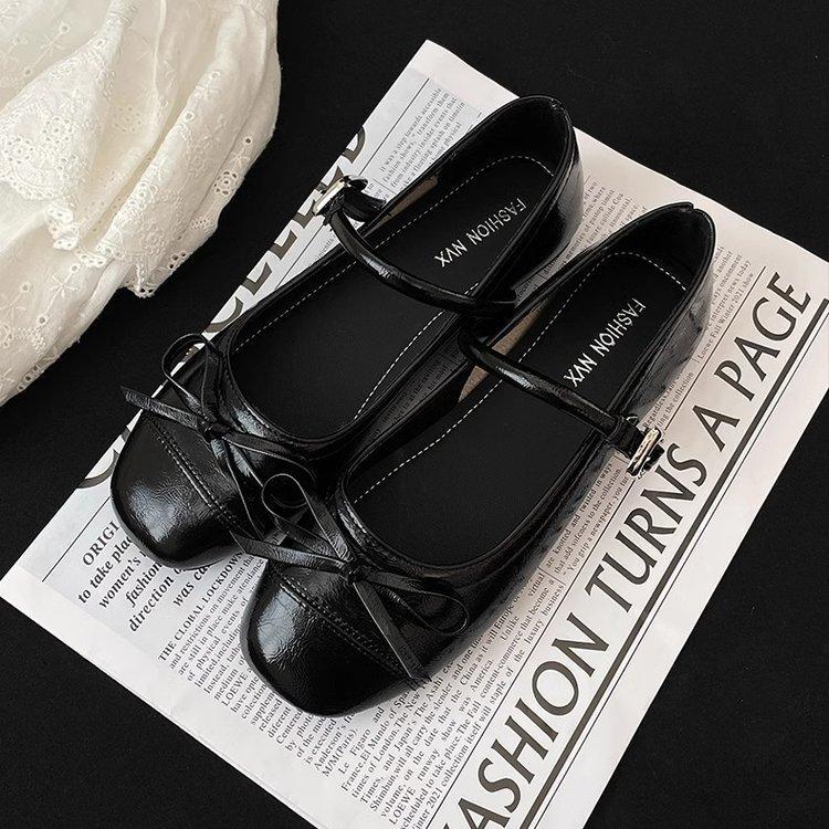 Silver Shallow Mouth Wind Flat Single Shoes Female Summer Round Head Mary Jane Shoes Fashionable and Comfortable