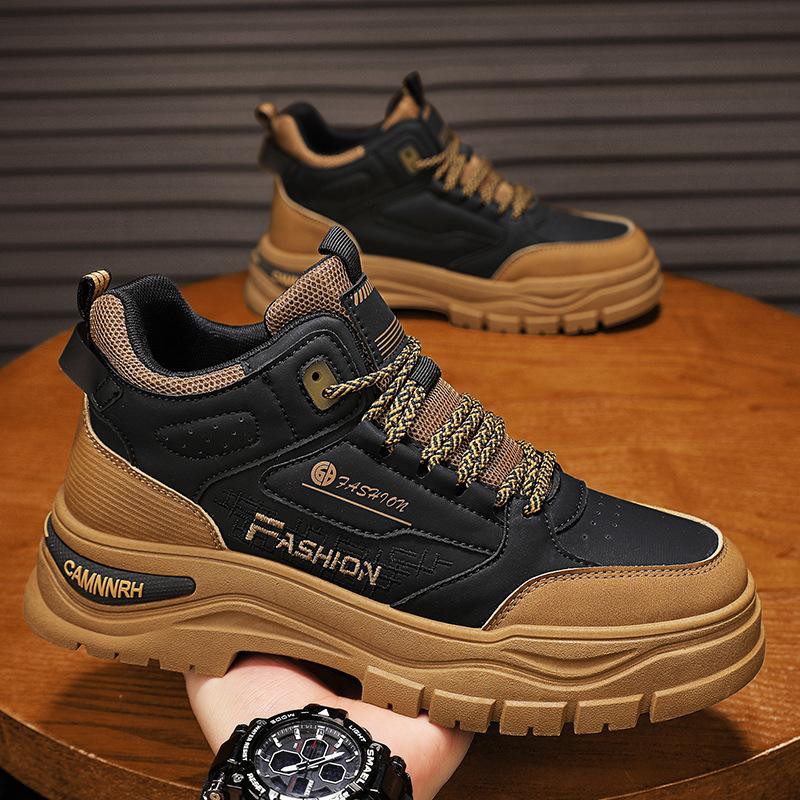 Men's shoes new autumn trend versatile high-top casual platform tooling non-slip men's sports dad trendy shoes