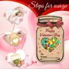 48Sets Valentines Day Cards Mason Jar Gift Cards with Treat Bags for Kids School
