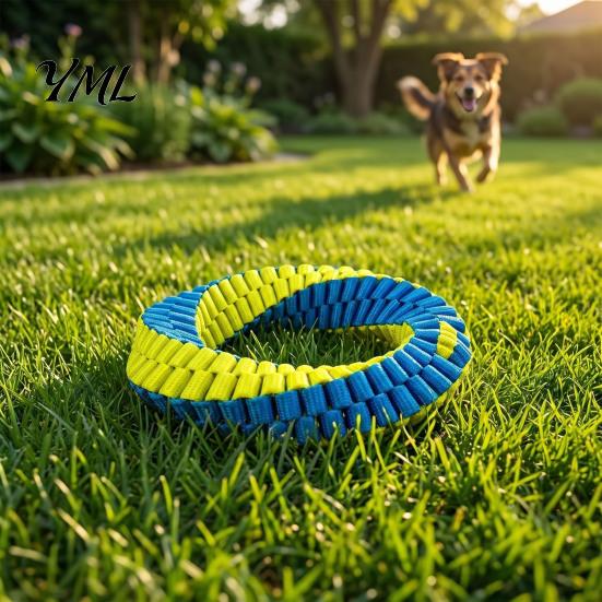 Washable Chew Toys for Dogs Dog Dental Tug Toy, Textured Woven Nylon Interactive Teeth Cleaning Large Over 33 Pounds Round or Figure 8 Design,