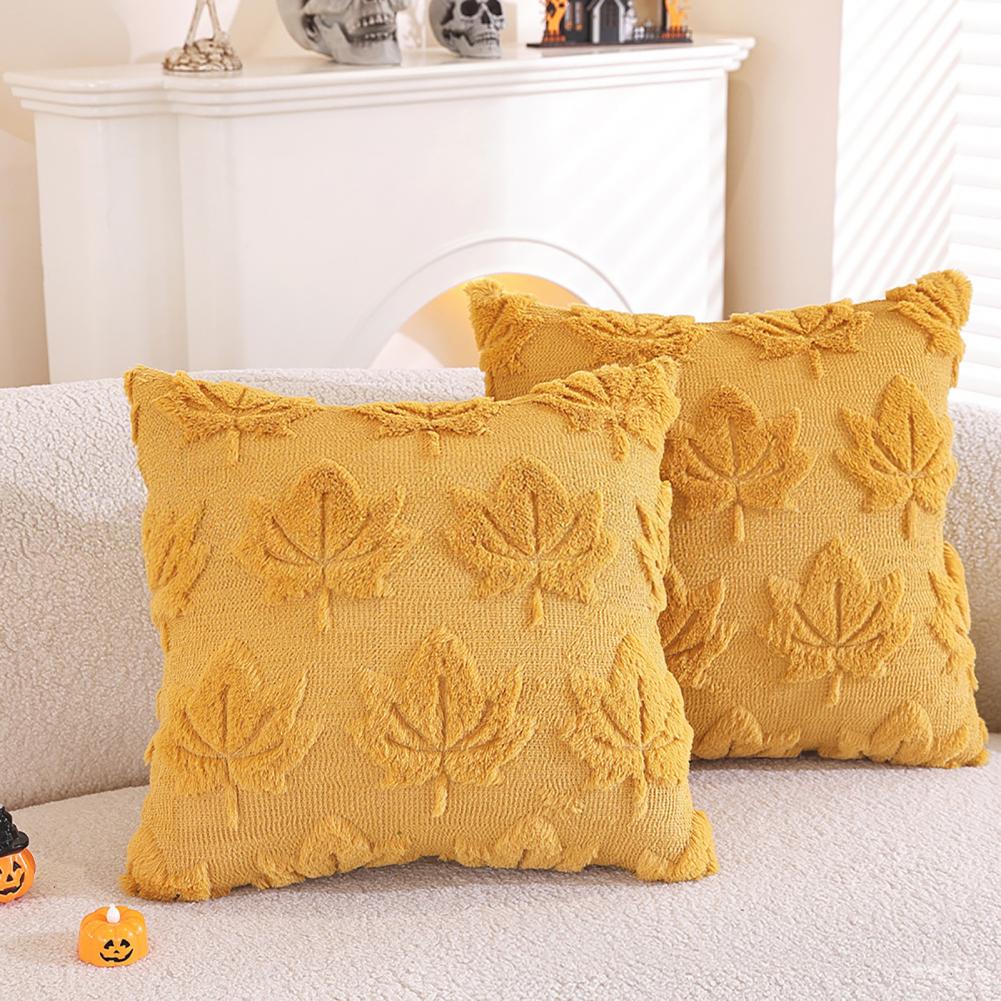 Kissenbezug aus Kunstfell Gemütlicher Herbst-Kissenbezug mit 3D-Kunst Plüsch-Kunstfell Bauernhaus Böhmischer Stil Kissenbezug Dekorativ