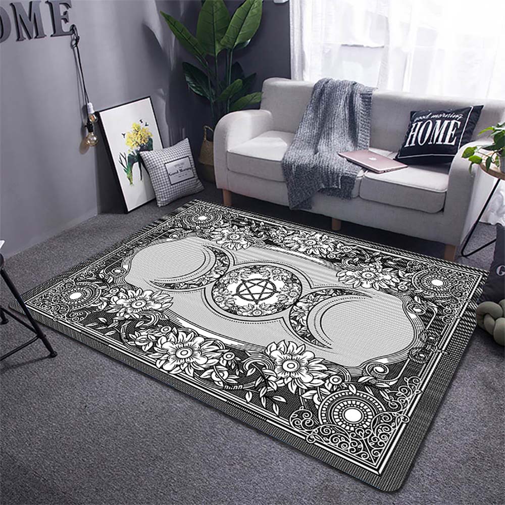 Triple Moon Goddess Carpet Wicca Goth Subculture Rock Romance Non-slip Doormat Mat Hallway Entrance Door Rug Bedroom Decor