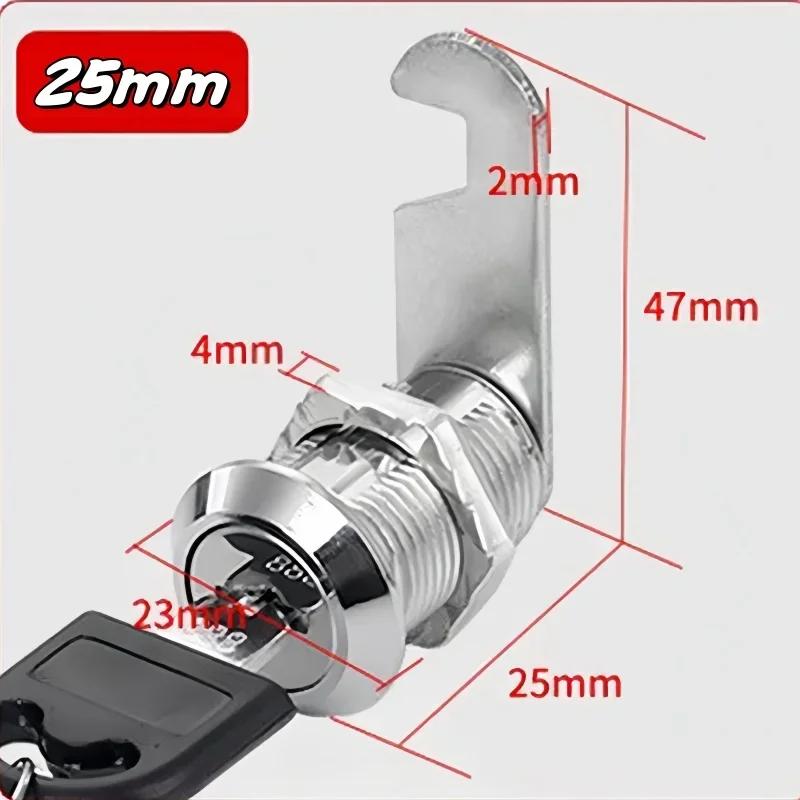 4Pcs 16/20/25/30mm Cam Locks Drawer Cabinet Lock Mail Box Locker Home Cupboard Door Tongue Lock With 2 Keys Furniture Hardware
