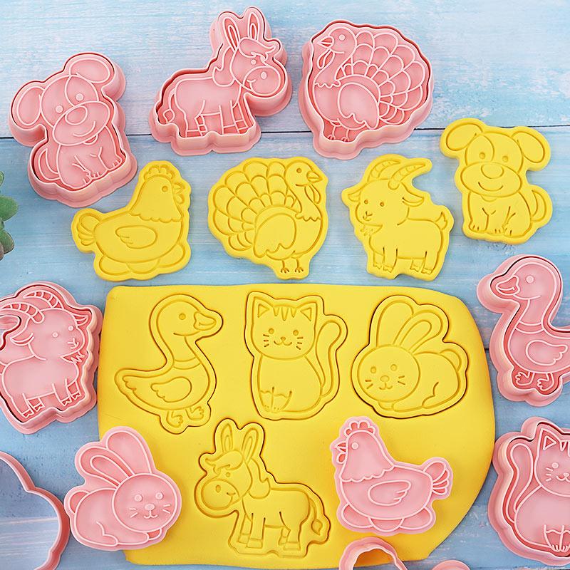 8Pcs Biscuit Mold Cookie Cutters Stamp Press Fondant Sugar Craft Baking Tools