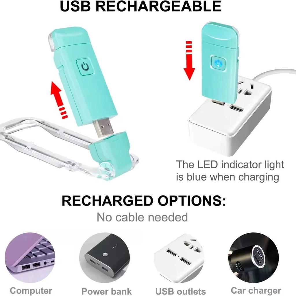 LED USB Rechargeable Book Lamp Reading Lamp Eye Protection Lamp Portable Clip-On Desk Lamp Bookmark Reading Lamp Nightlight