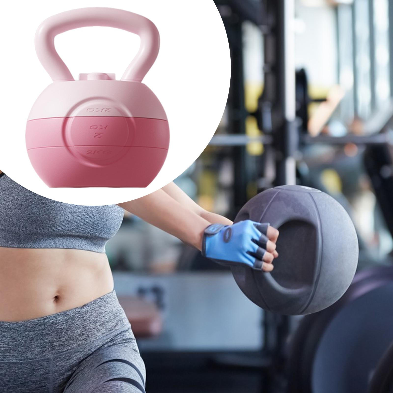 

Регулируемая гиря для тренировки тела и приседаний дома розовый