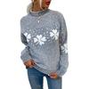 European & American Women's 2024 Autumn/Winter Snowflake Sweater - Casual Long-Sleeved Knitwear with Half-High Collar
