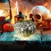 Glass Pumpkin Light Battery Powered LED Light-up Pumpkin Lantern for Halloween Fall Thanksgiving Desk Decor