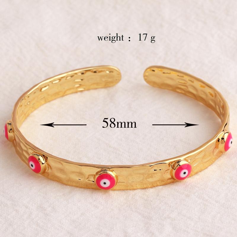 18K Gold Plated Cuff Band Bracelet For Women Fashion Evil Eye Bangle Luxury Crystal Bracelet Indian Bangles Women Accessories