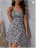 2025 Floral Lace-up Backless Spaghetti Strap Slimming Summer Vacation Dress
