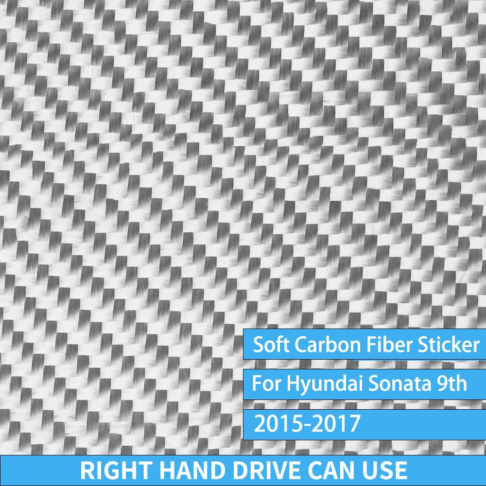 For Hyundai Sonata 9 2015 2016 2017 Glove Box Handle Real Carbon Fiber Sticker Car Interior Accessories