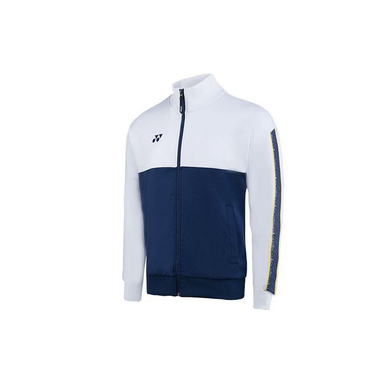 YONEX Спортивная куртка с воротником-стойкой и логотипом, серия Competition, color block, мужская, белая 51043EX-011