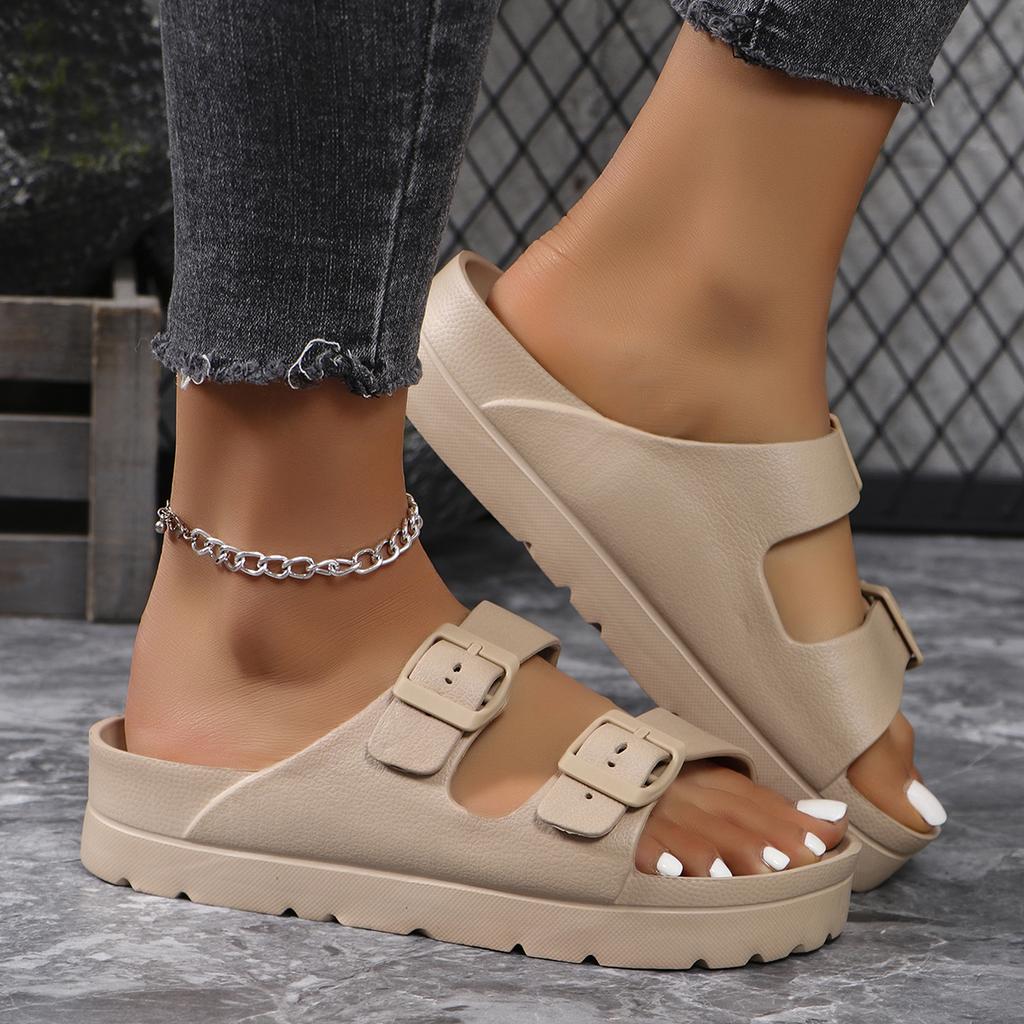 Fashion Fashion Women Slippers Platform Beach Shoes Girl Outdoor Slides EVA Flip Flops For Home Shoes Buckle Soft Thick Sole Sandals