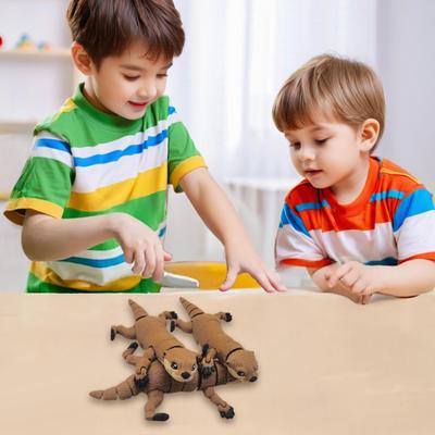 3D Printed Otter Toy Articulated Otter Figurine Flexible Animal Figure Stress Relief Fidget Toy for Home Office Decor