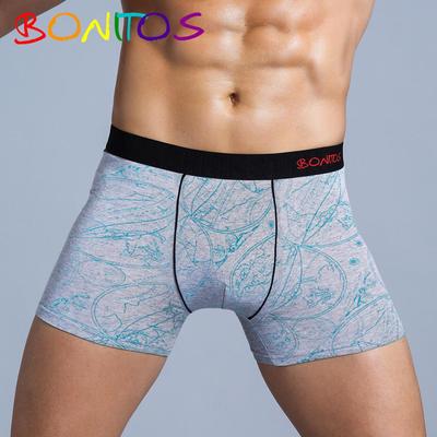 1 pz stampa boxer da uomo mutande da uomo sexy biancheria intima di cotone per uomo