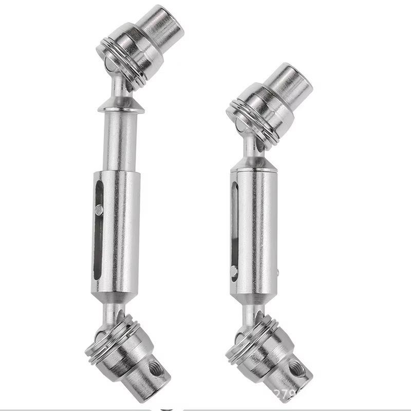 Poer For 2pcs Ural Truck RC Front Rear Drive Shaft for Henglong WPL Ural C14 C24 B24 MN D90 MN99S B36 B16 Car Spare Parts Metal