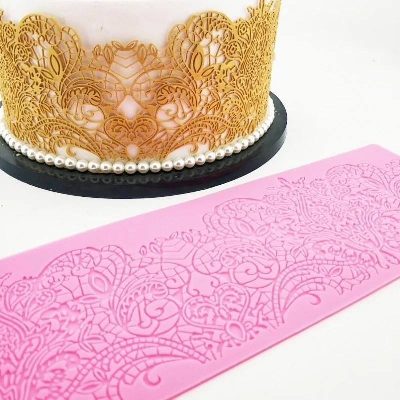 New Cake Lace Silicone Mold Lace Printing Mold Chocolate DIY Baking Fudge Tool (Random Color)