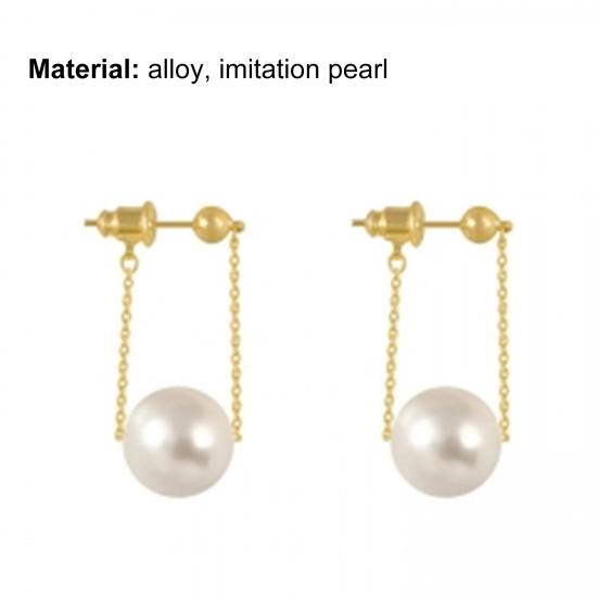 1 Paar Piercing helle Farbe Frauen Ohrringe einfache Faux Perle Anhänger