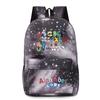 Large Capacity School Backpack Teens With Cartoon Letter Print Lightweight Ergonomic Design Oxford Fabric Adjustable Padded