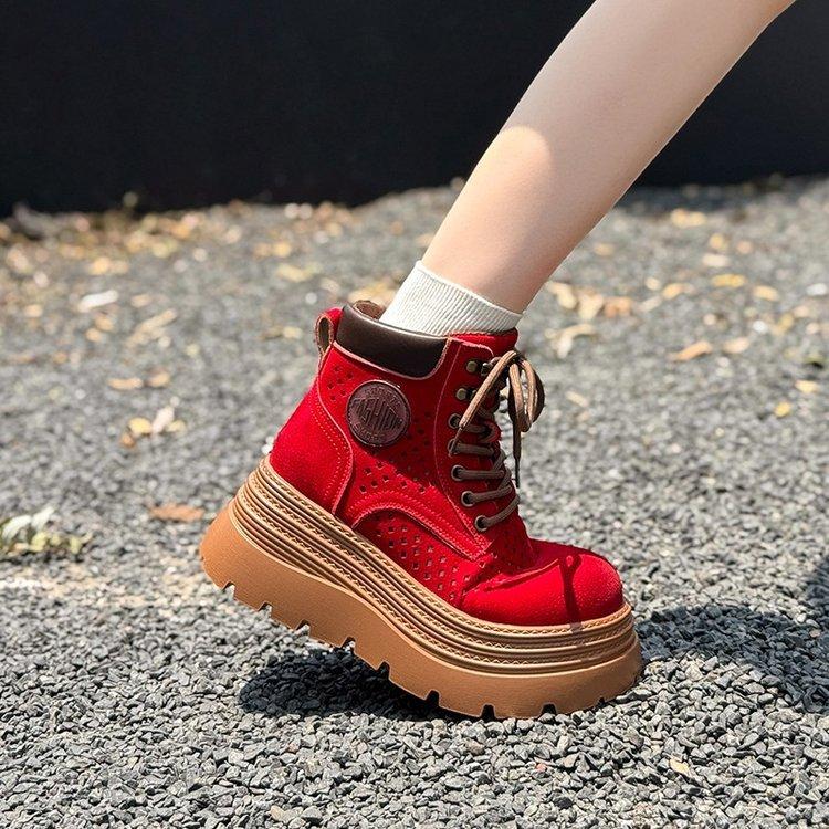 [Armano] Fashion retro outdoor hollow breathable Martin boots women's 2025 new short boots small boots