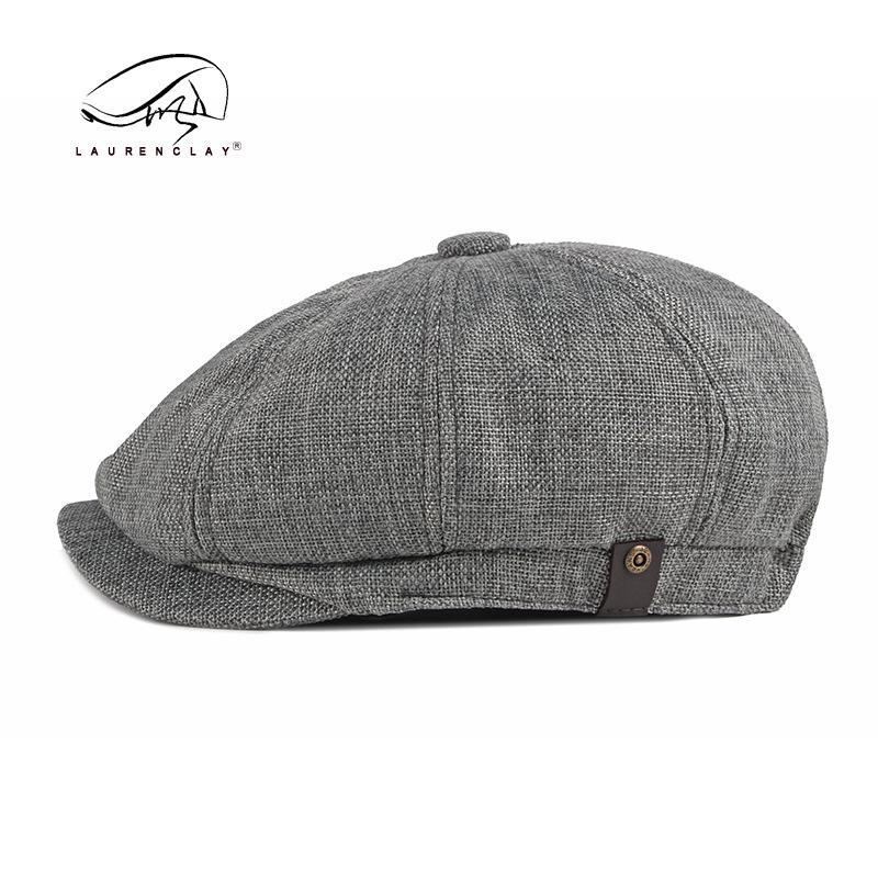 Men's Octagonal Beret: Spring/Summer Linen-Like Duckbill Cap, Retro Casual Unisex Hat