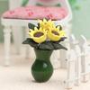 1: 12 Mini Furniture Flower Ornaments Vase Handmade Resin Sunflower Flower Pot Bonsai Model Micro Landscape Ornaments