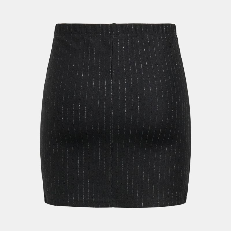 Kurzer schwarzer Rock mit Metallicfäden Damen JDY