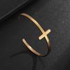 Retro Stainless Steel Christian Cross Cuff Bracelet for Men and Women Praying Catholic Religious Amulet Lucky Jewelry Gift