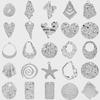 Unevenness Metal Irregular Stainless Steel Heart Charms For Jewelry Making Supplies 6pcs Diy Sea Shell Round Rectangle Pendant
