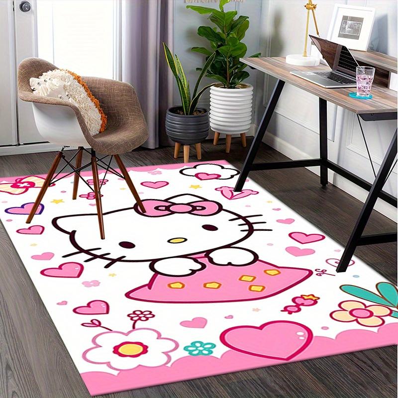 Office Rug Kitty, Hearts Anti-Slip Rug, Machine Washable for Living Room, Bedroom, Office, Multiple Sizes, Bedroom Mat, Decorative Mat, Durable Mat, L