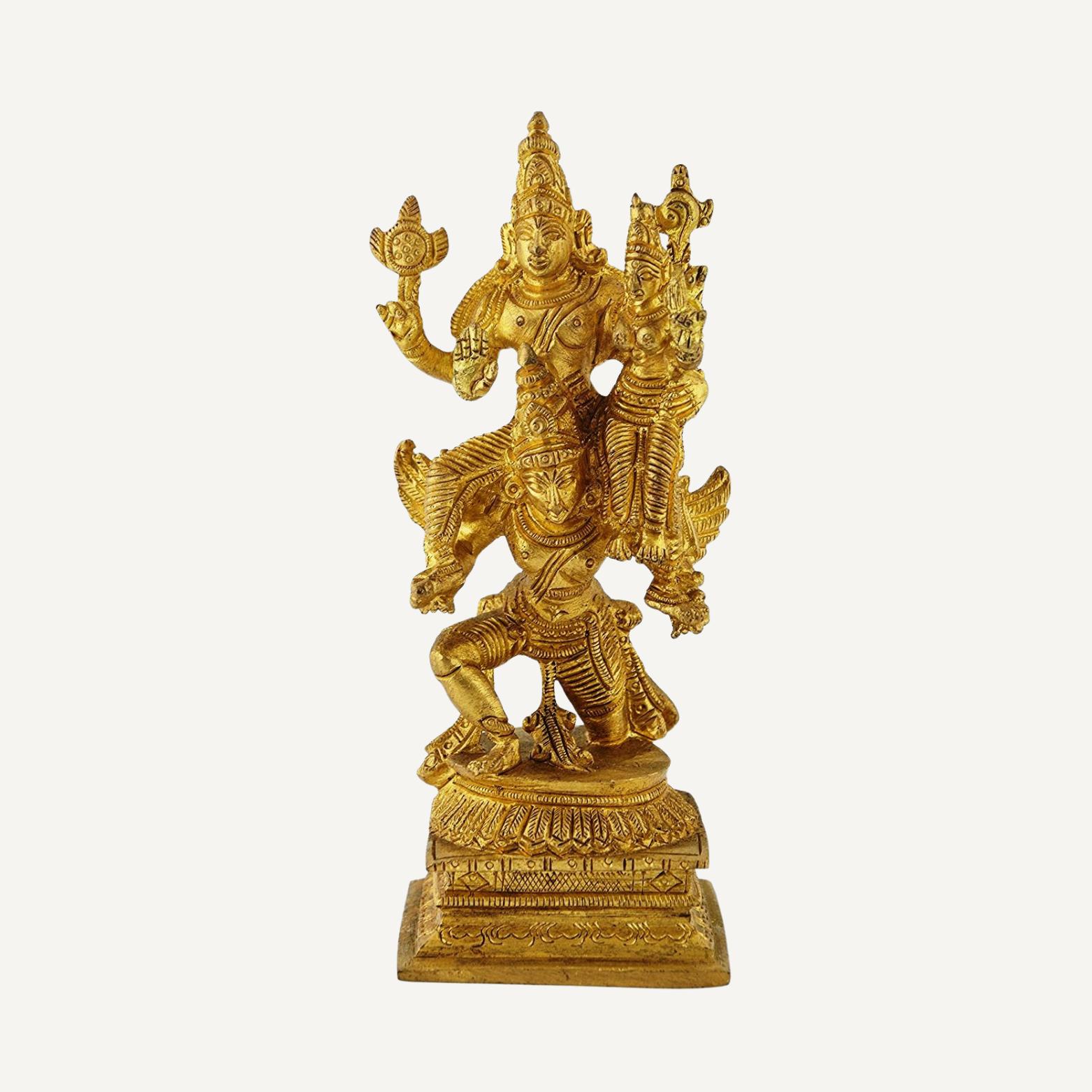 Pure Brass Idol Garuda, Vishnu Vahana Varadaraja Perumal, Size - Standard