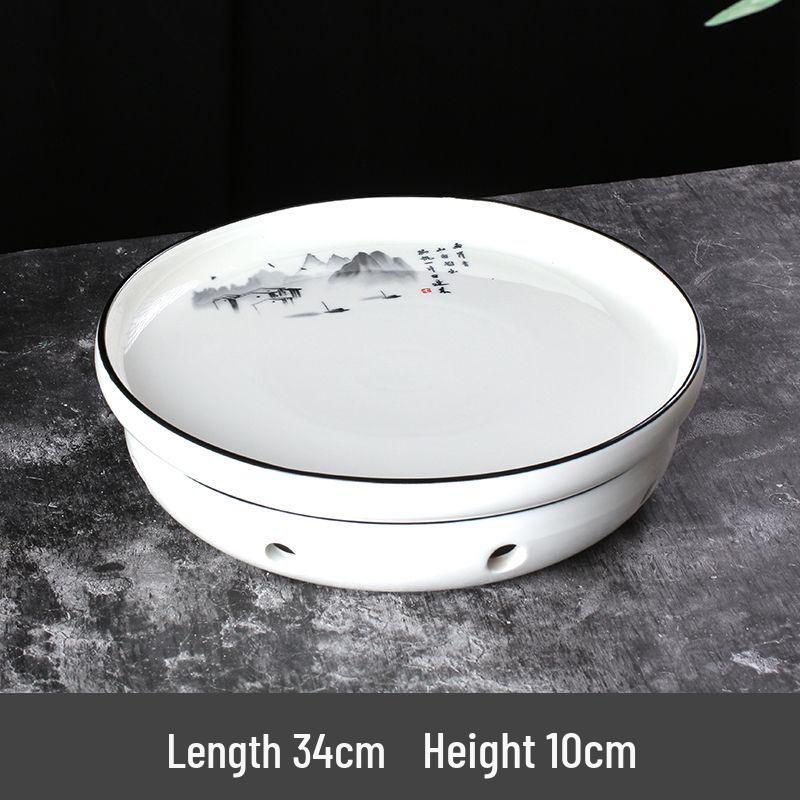 Zhi Shi Irregular Ceramic Serving Plate for Restaurant Use