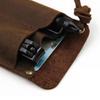 Black/Brown Leather EDC Organizer Genuine Leather EDC Pouch Pocket Outdoor Tool Pouch  Men Utility