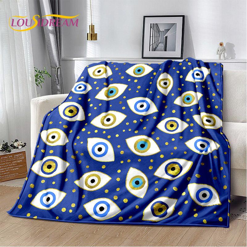 Nazar Evil Eye Tree of Life Soft Plush Blanket,Flannel Blanket Throw Blanket for Living Room Bedroom Bed Sofa Picnic Cover Kids