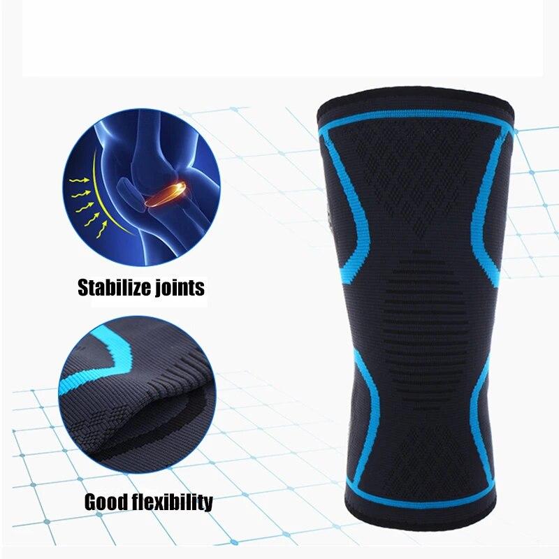 1 Piece Elastic Knee Pads For Basketball Volleyball Sports Running Cycling With Nylon Compression Straps