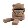 Ear Protection Korean Cap Bear Ears With Mask Winter Gloves Lamb Fleece Hat Women Plush Hat Scarf
