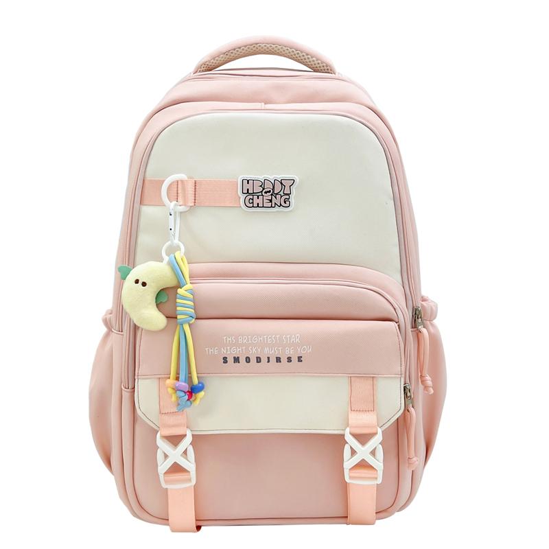 Contrast Color Backpack Campus Large Capacity Student Schoolbag