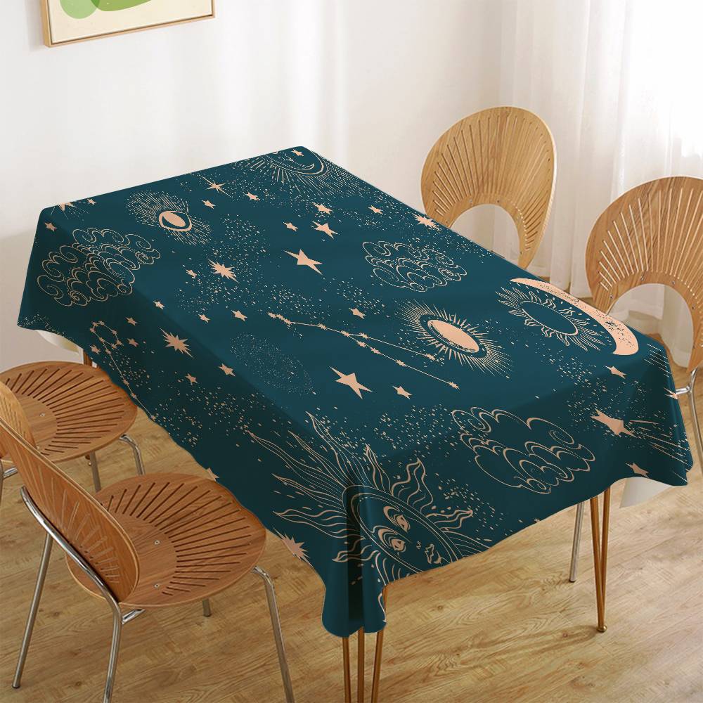 Constellation Element Printed Tablecloth - Waterproof For Farmhouse Kitchens, Dining & Wedding Decor