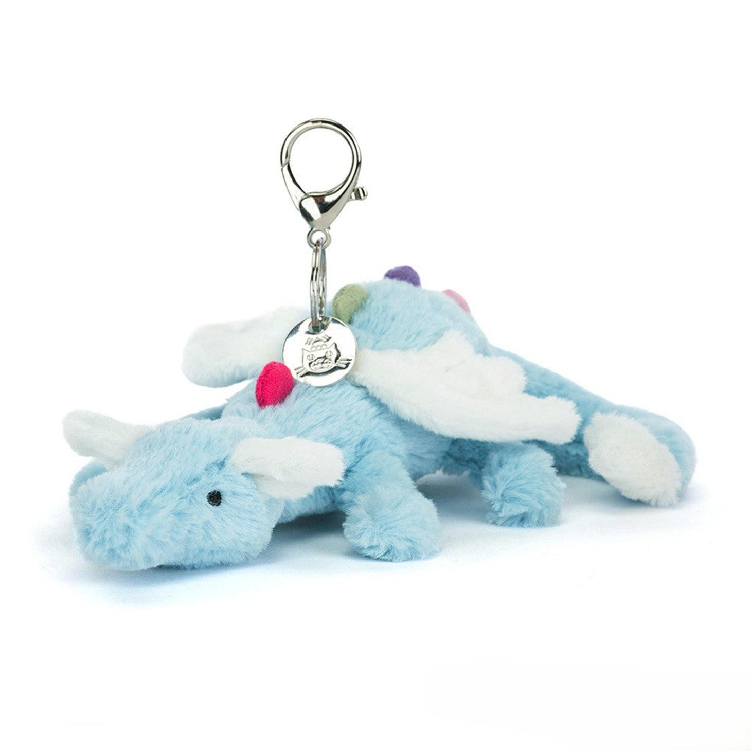 Schlüsselanhänger Drache Blauer Himmel mit Metallring Blau 69 cm Plüschtier