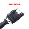 4-Way Flat To 7 Pin Trailer Plug Adapter Power Connector + Bracket for RV Camper