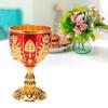 Gold Chalice 4 Inch High Zinc Alloy Retro EmNaBossed Flower Pattern Elegant Pimp Cup for Party Banquet Bar