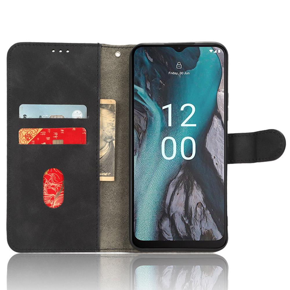 

For Nokia C22 PU Leather Protective Shell Skin-touch Wallet Stand Phone Case Black