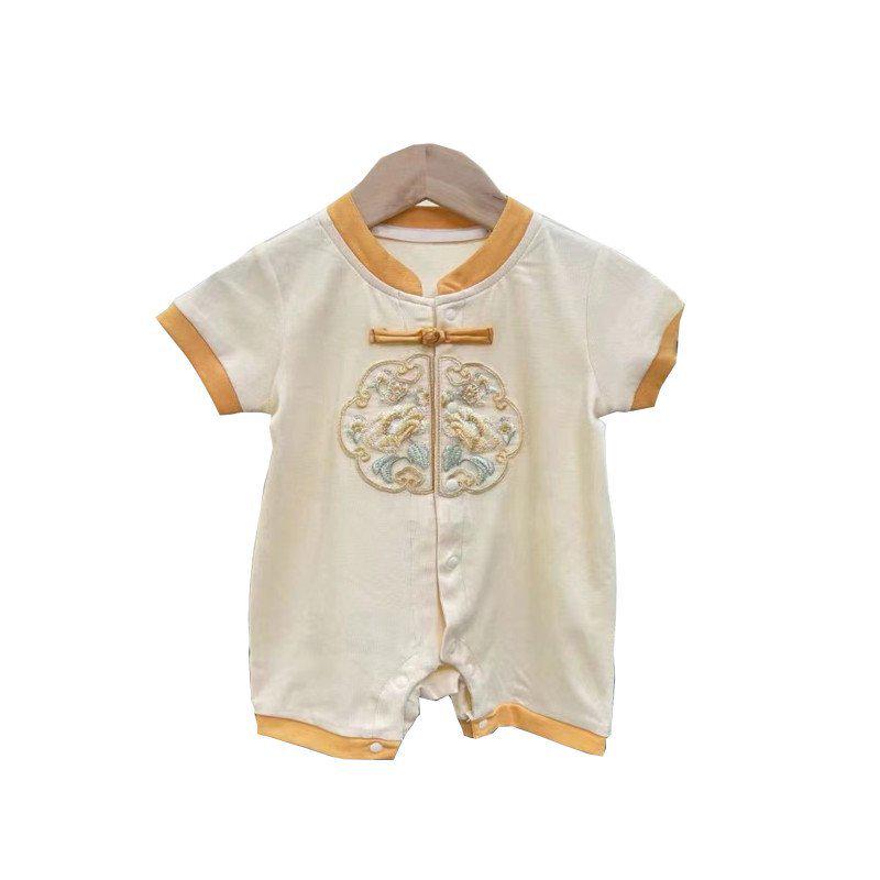 

Chinese Style Romper for Newborns: Baby Summer Casual Jumpsuit & Ancient Dress for 100 Days to 1 Year Olds 66 cm