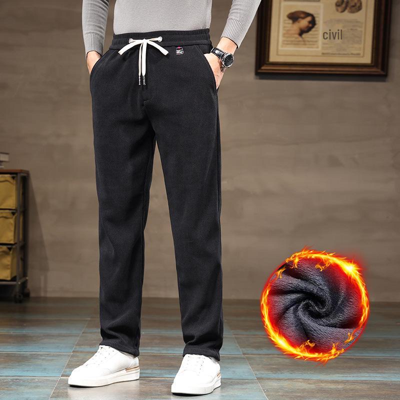 Premium Men's Mink Velvet Windproof Trousers for Spring and Autumn