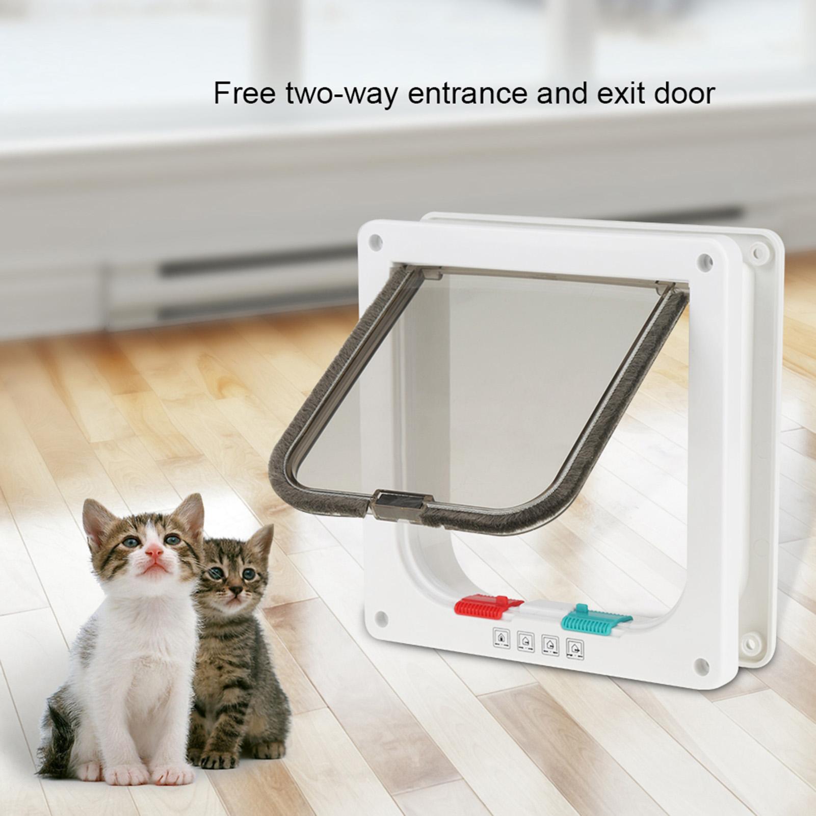 

L 4 Way Lockable Pet Cat Small Dog Flap Door For Pet Care чёрный