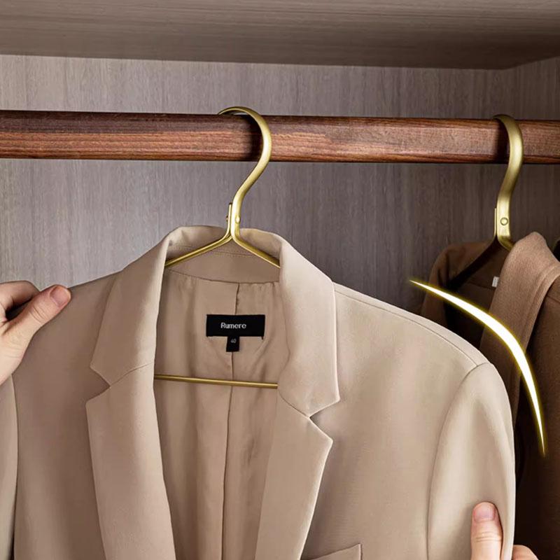 Złoty Wieszak na Ubrania Matowy Solidny Stop Aluminium Wieszaki Ekspozycyjne na Ubrania Spodnie Organizer do Garderoby Suszarka Balkonowa