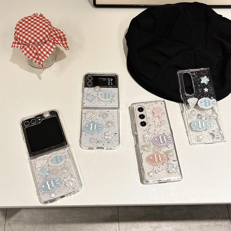 Ocean Style Starfish Epoxy Glitter Phone Case for Z Flip8/Z Fold7