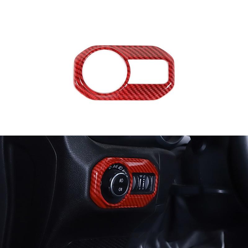 Car Headlight Switch Trim Button Decor Cover Stickers Styling Interior Accessories For Jeep Wrangler JL 2018+ Gladiator JT